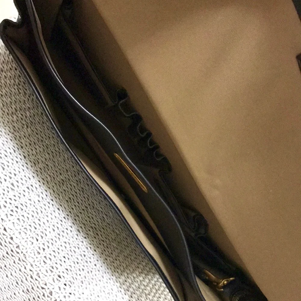 Vintage Hartmann Black Leather Unisex Briefcase